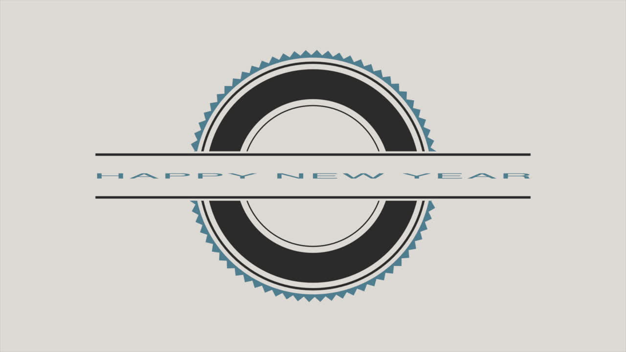 ⁇ 색 경사 에 기하학적 인 원 을 가진 현대적 인 새해 축하 문자