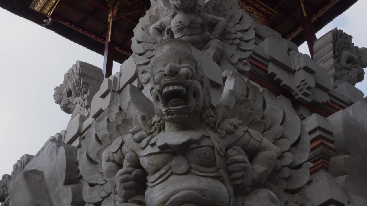 Intricate Stone Carvings Adorn Balinese Temple
