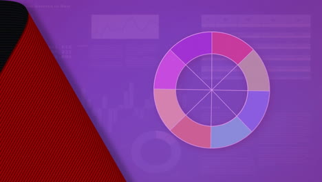 animación del procesamiento de datos sobre un fondo púrpura