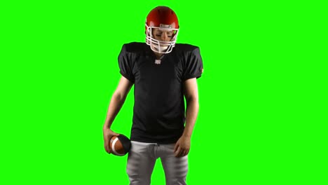 american football player on green screen