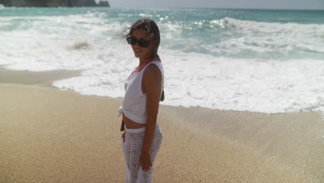 woman enjoying the beach