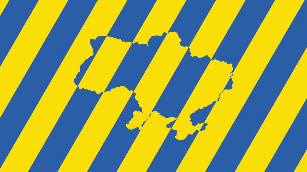우크라이나 국가 지도 개념 애니메이션 줄무 배경 간단한 정치 모션 그래픽 원활한 루프 배경