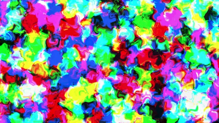 Sfondo 4K in loop per Vj con onde fluide liquide ambientali psichedeliche e colorate. Loop Vj senza soluzione di continuità.