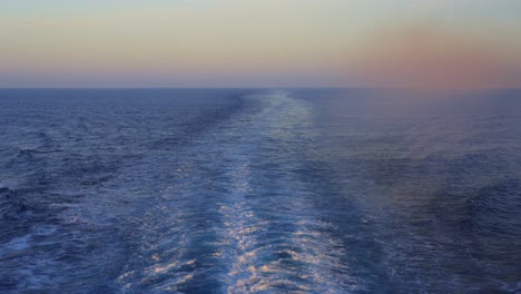 view of sea from back of ferry boat