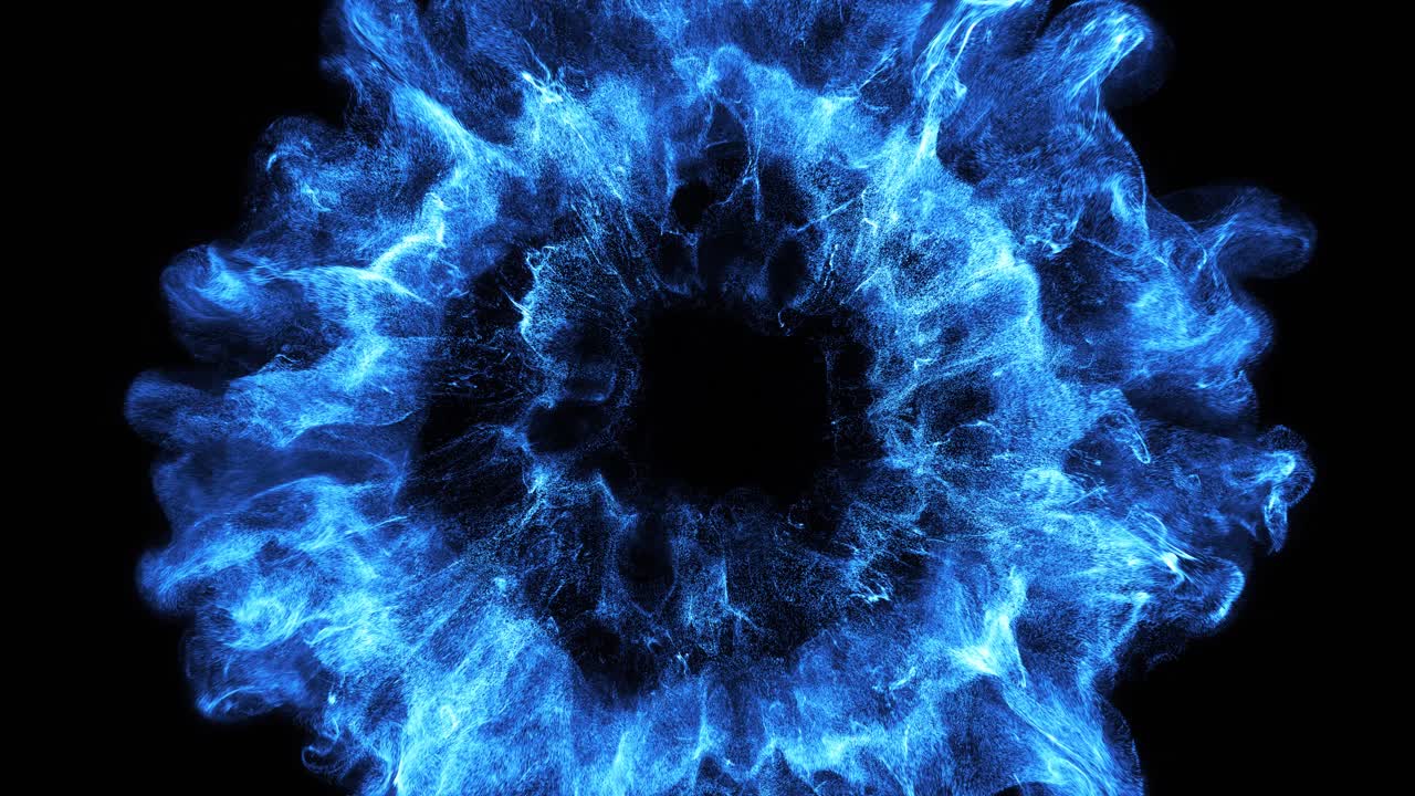 Glowing Blue Energy Burst Expanding and Dissipating