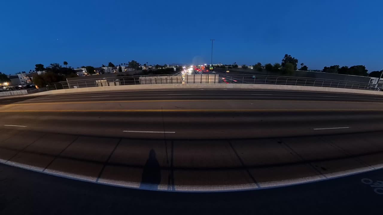 Sunset Time Lapse of overpass street Arizona highway 60 in Gilbert and Mesa Arizona USA.