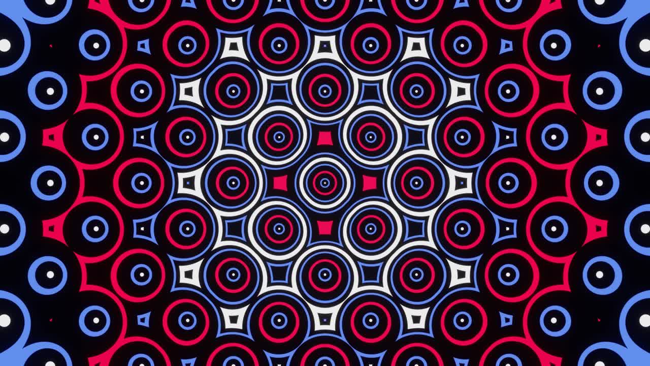Padrão de bolhas pulsantes nas cores branco, vermelho e azul