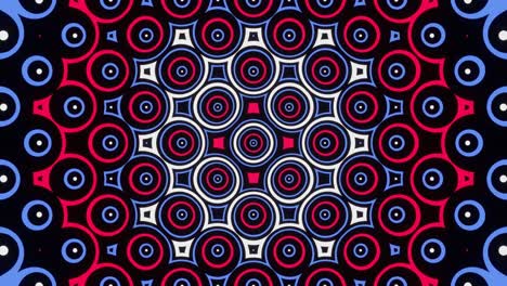 pattern of pulsating bubbles of white, red and blue color