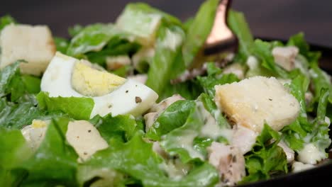 close up of a caesar salad