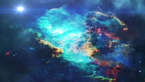 espacio profundo con nebulosa y estrellas animación 4k