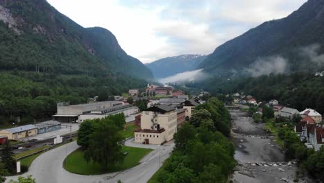 drone footage og the city rjukan in norway