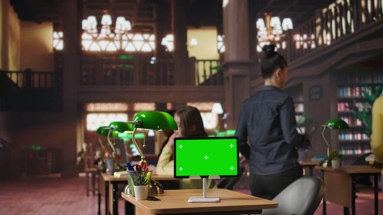 가상 도서관에서 공부하는 학생