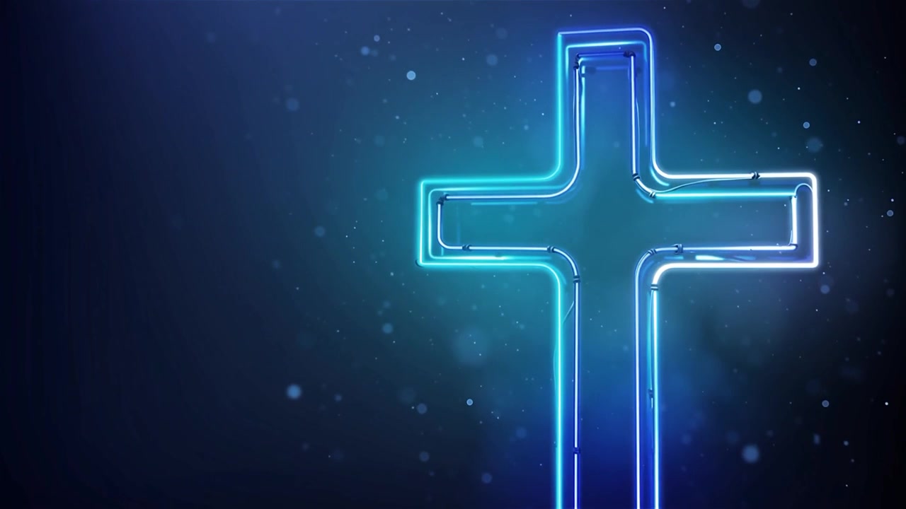 Croce Cristiana Luce Celestiale Sfondo per il Culto.
