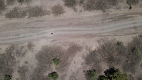 Aerial-View-Of-a-biker-riding-a-motorcycle