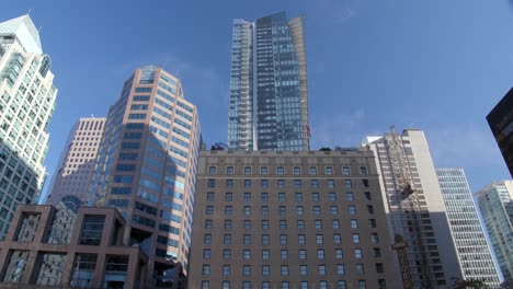 high-rise hotel and office buildings in downtown vancouver, bc, canada