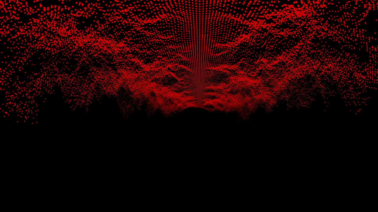 Futuristic abstract red top waveform ball oscillation, visualization wave technology digital surface