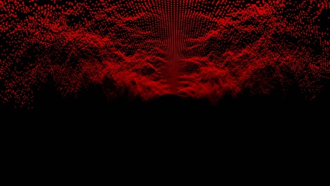futurista abstracto red top forma de onda bola oscilación, visualización tecnología de ondas superficie digital