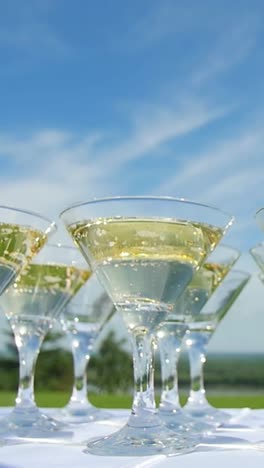 champagne glasses on a table