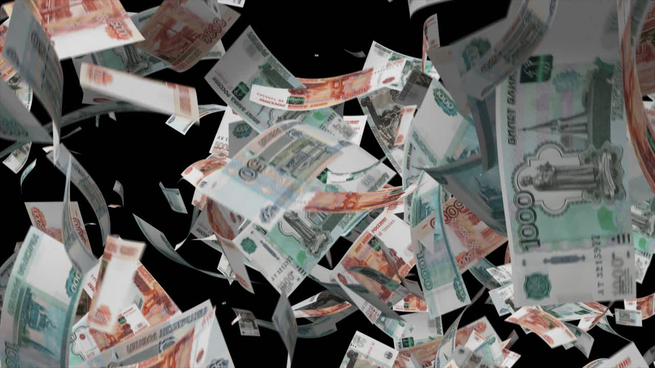 러시아 루블이 떨어집니다.