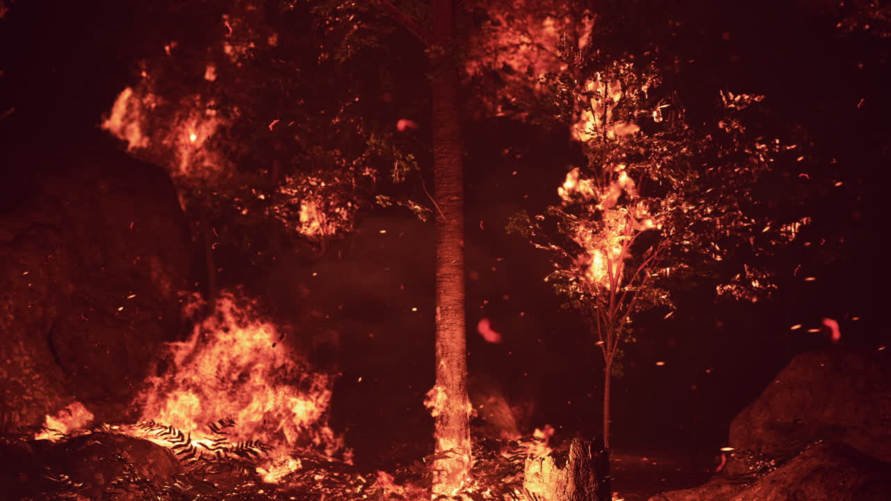 산불의 큰 불꽃