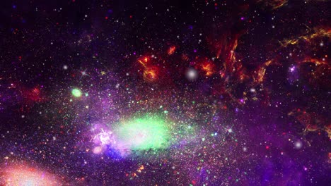 dos galaxias están en medio de la nube nebulosa en el universo