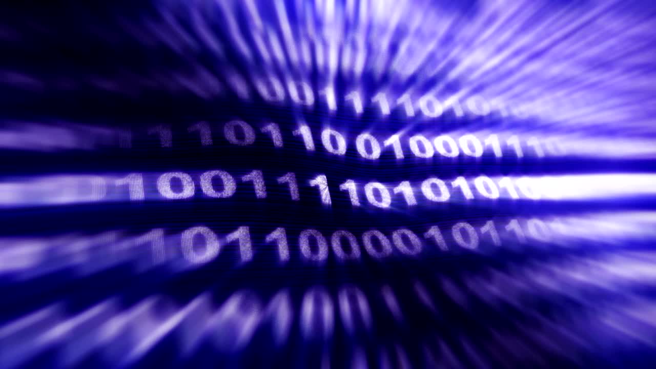 Binary Code Numbers Animation, Rendering, Background, Loop