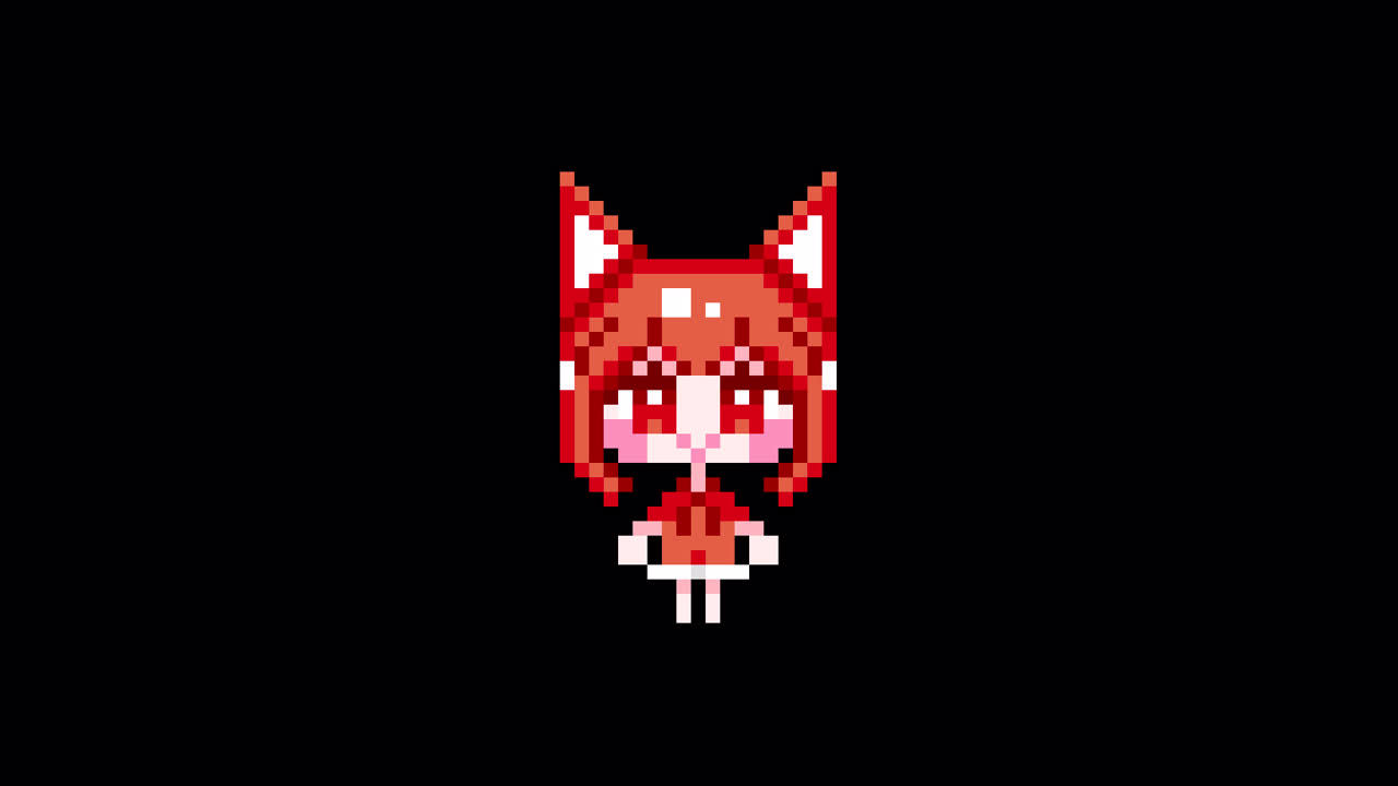 Pixel Cat girl Waiting short hair Looping animation. 1080p (5).mov