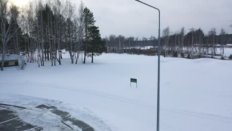 cross-country skiing in a snowy park