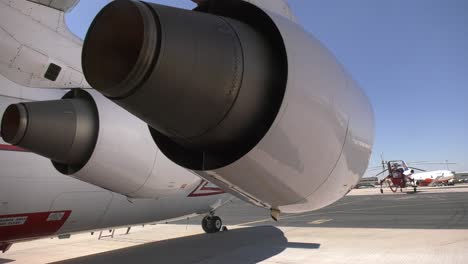 firefighting jet airliner at airport