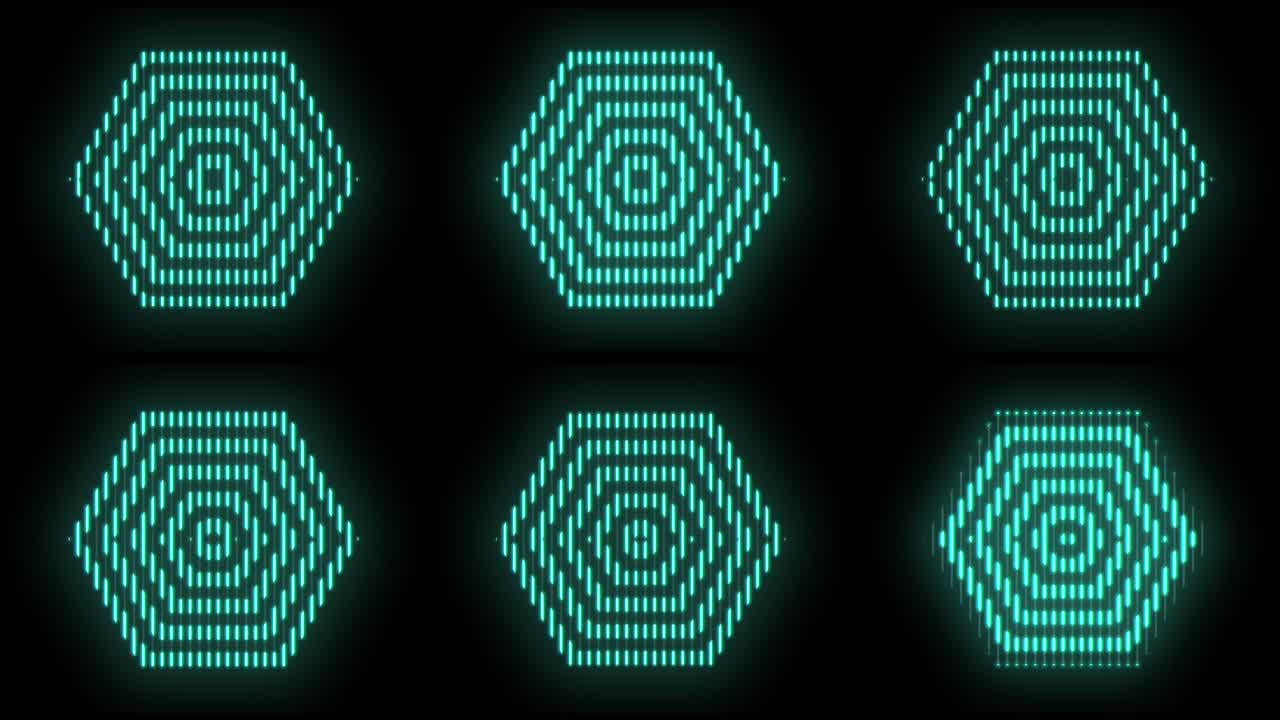 moderna gröna sexkantiga mönster med neonljus