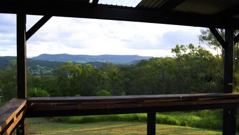 panoramic view of landscape from covered viewpoint