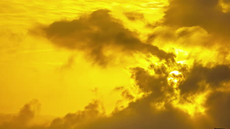 golden sunlight streaming through dynamic clouds, creating a vibrant and dramatic skyscape