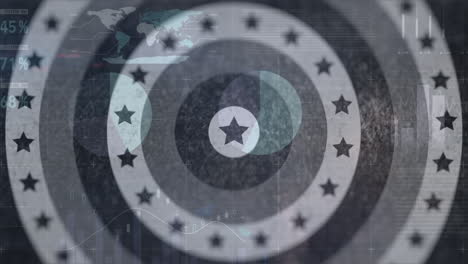 animación de círculos con estrellas sobre el procesamiento de datos
