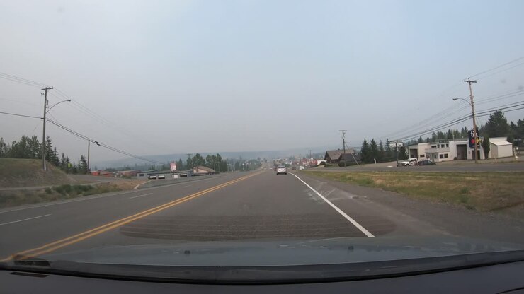 Point of View Driving Car to City Shopping Center, Time Lapse