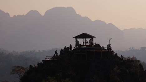mountain viewpoint with people