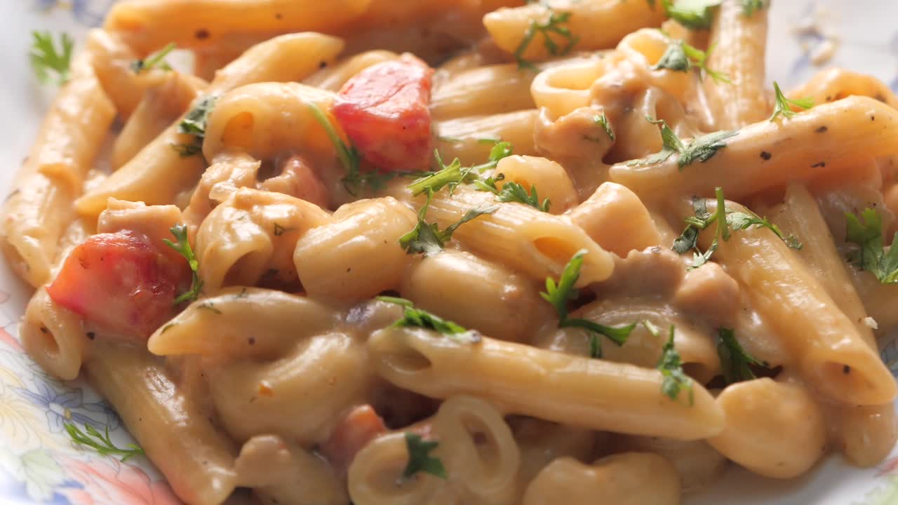 채소와 함께 크림  파스타