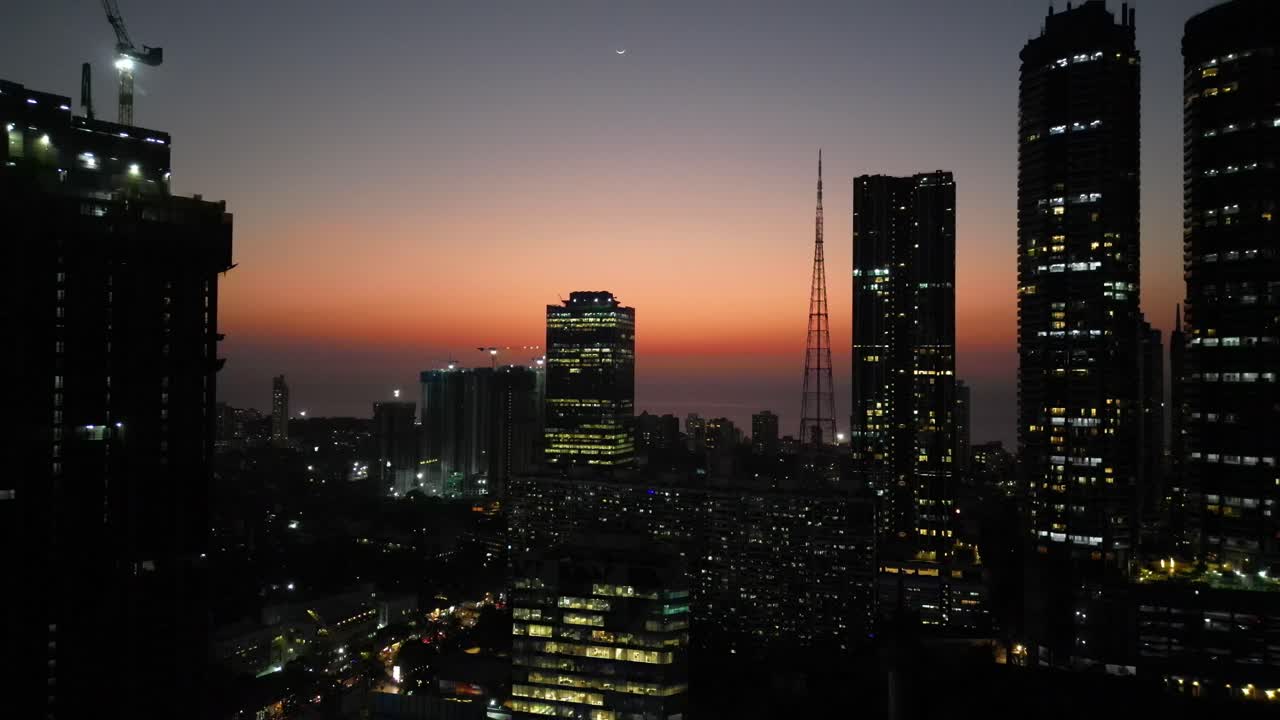 Mumbai Worli Taller Tower Evening Cinematic 4K Drone Footage