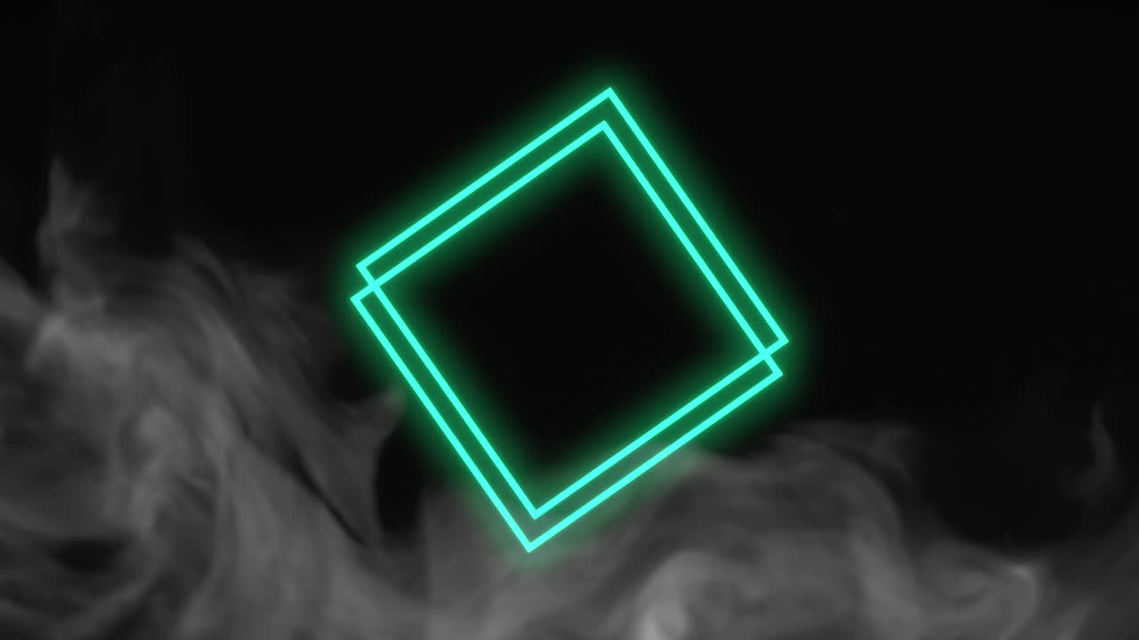 애니메이션 추상 네온 녹색 사각형 모션 디스코 배경 1
