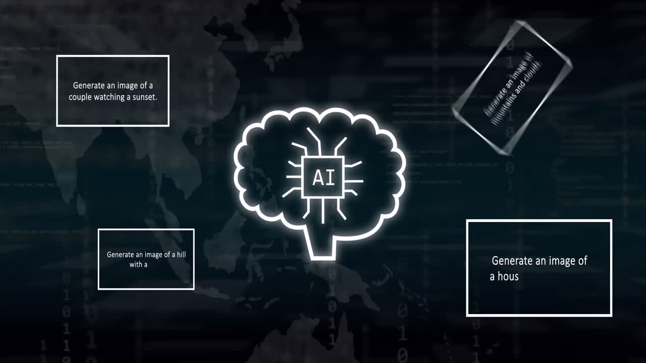 세계 지도에 대한 텍스트 및 데이터 처리의 애니메이션
