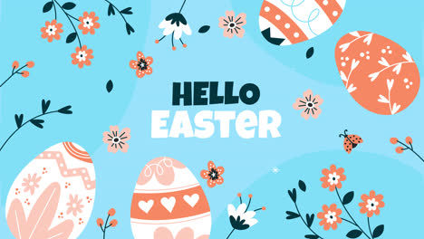 easter background design with eggs and flowers