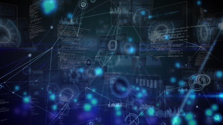 Animation of network of connections over data processing
