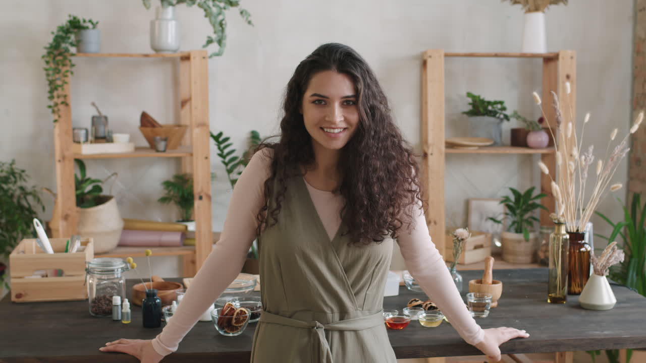 Beautiful Woman At Aesthetic Workplace
