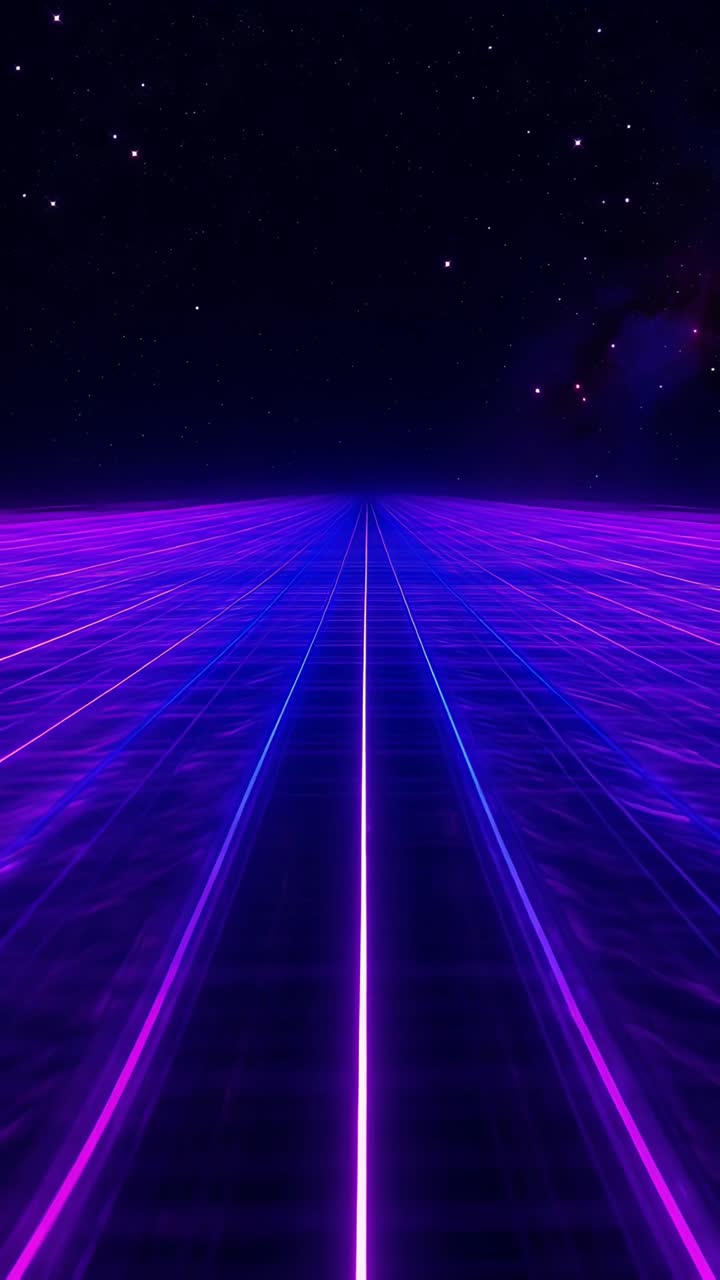 Retro-futuristico Sci-Fi Retrowave Griglia Neon 4K