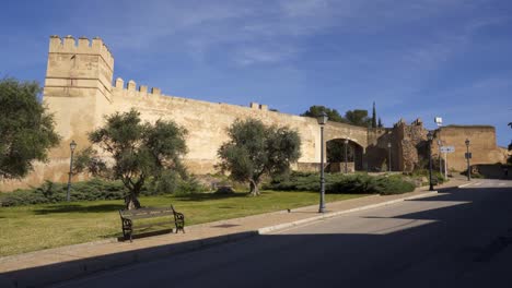 castle outside garden in badajoz, spain