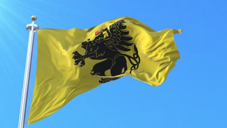 bandera del voivodato de pomerania, polonia. bucle