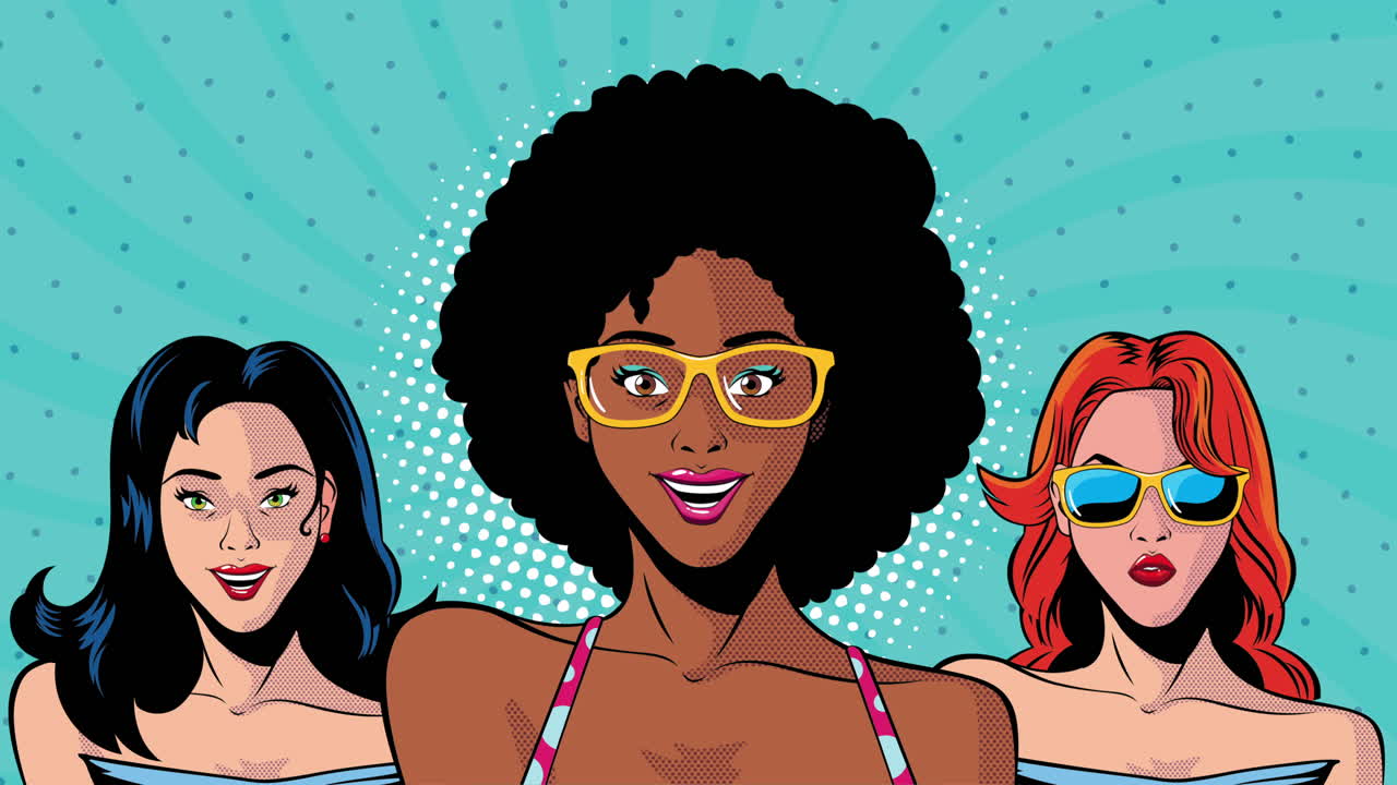 Tre donne in stile Pop Art
