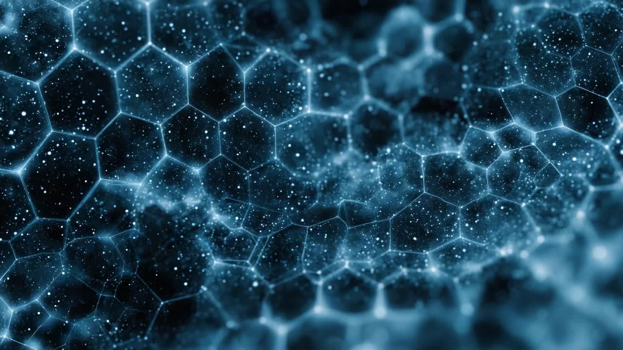 A Stunning Visual Representation of a Galactic Network: An Abstract Exploration of Cosmic Structures and Stellar Elements Captured Through a Dark, Starry Backdrop