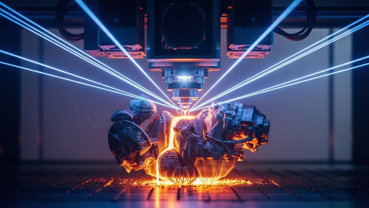 A Glimpse into Advanced Technology: A Laser Cutting Machine at Work, Skillfully Engaging with a Fabricated Object to Produce Precision Parts