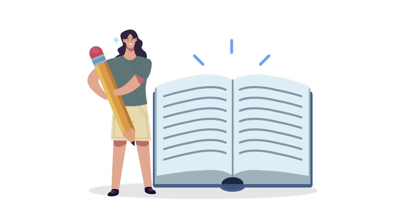 estudiante con lápiz y libro