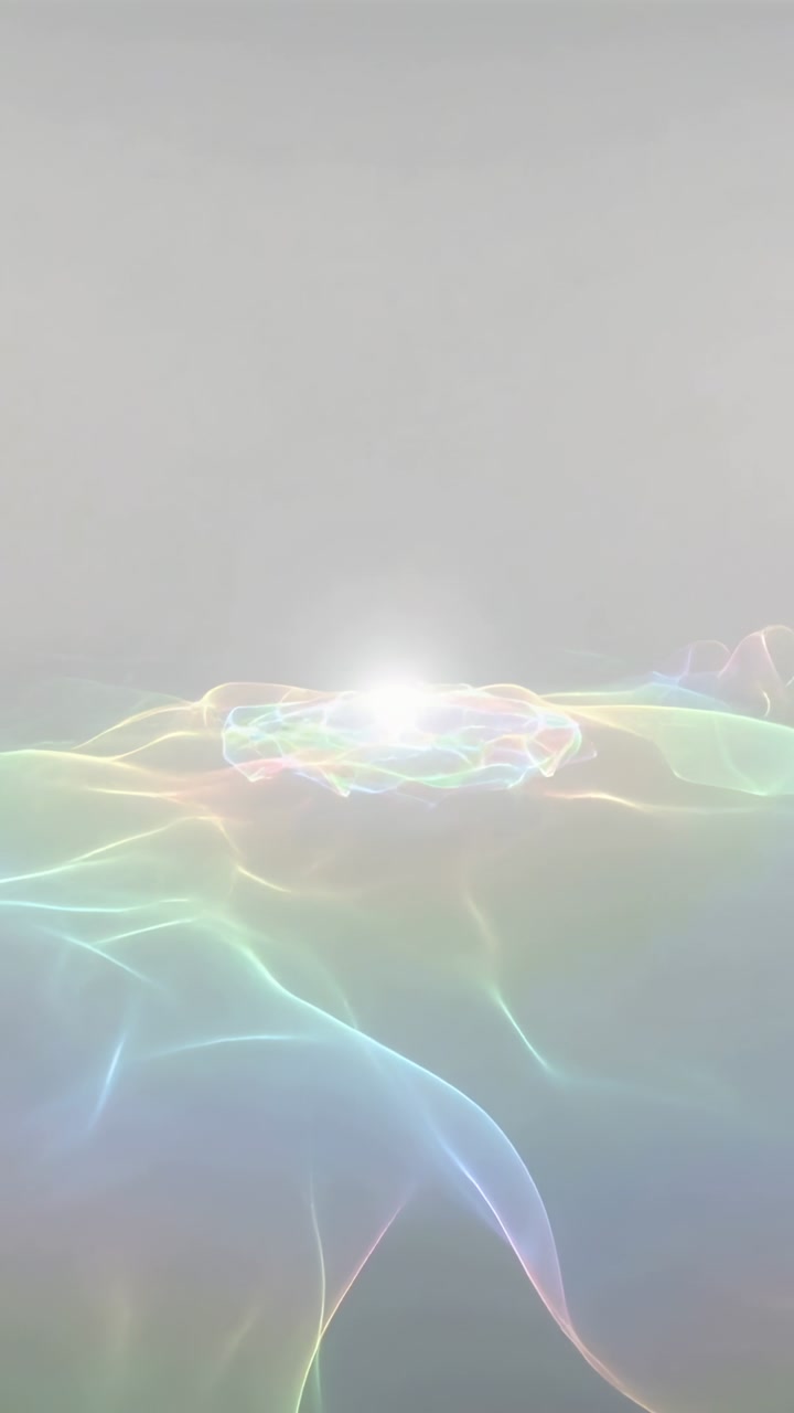 Vertical video: Glowing core sparking sheer waves rippling across pale gray horizon, forming ring